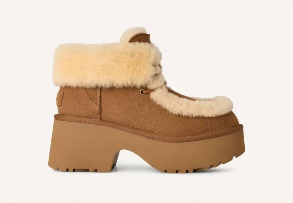 NEW UGG women's esmee lace up classic boot in chestnut
